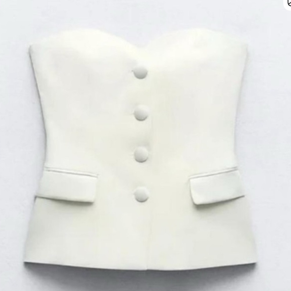 Zara white bustier top